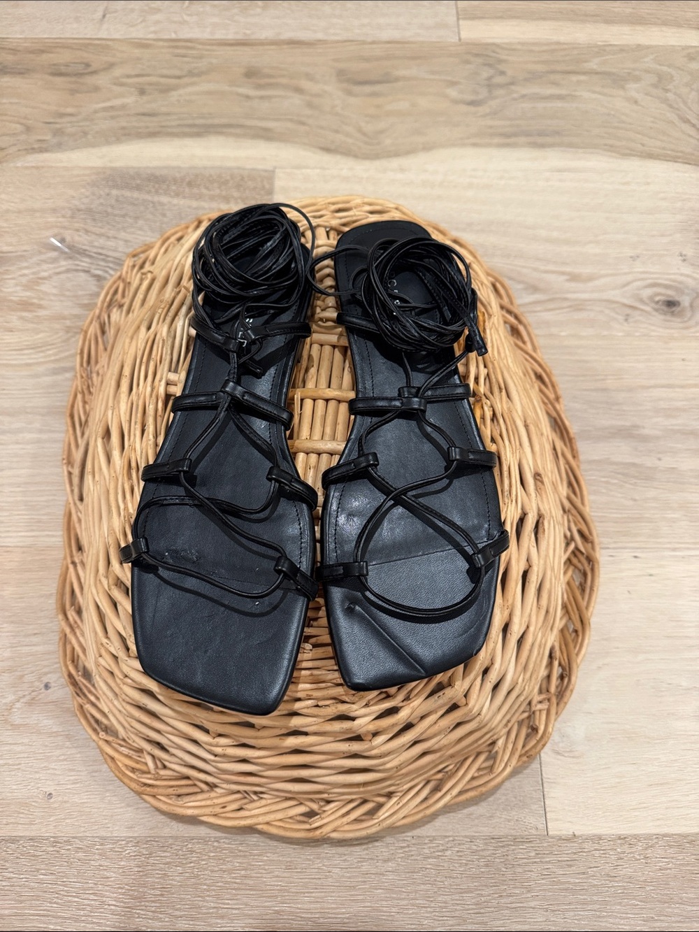 Black Marc Fisher Tie-Up Sandal